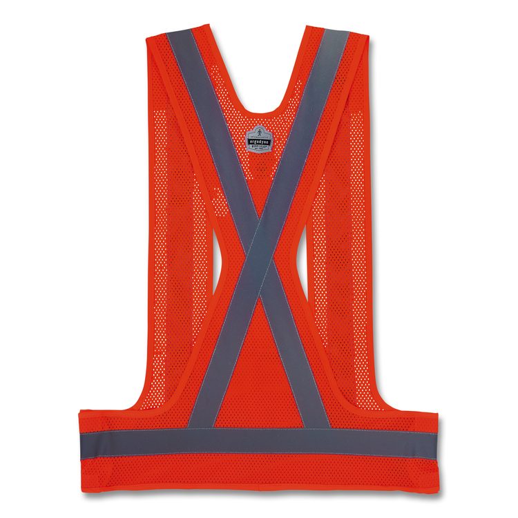 GloWear 8142BA Type O Class 1 Breakaway Hi-Vis Safety Vest, Polyester, Large/X-Large, Orange