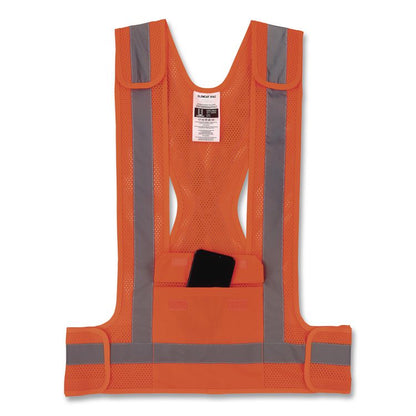 GloWear 8142BA Type O Class 1 Breakaway Hi-Vis Safety Vest, Polyester, Large/X-Large, Orange