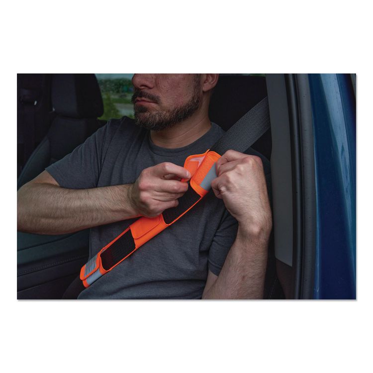 GloWear 8105 Hi-Vis Seat Belt Cover, 2.17" x 16.54", Orange