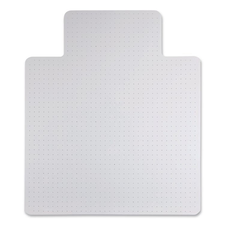 Studded Chair Mat for Flat Pile Carpeted Floors, Rectangular with Wide Lip, Straight Edges, 45" x 53", Clear