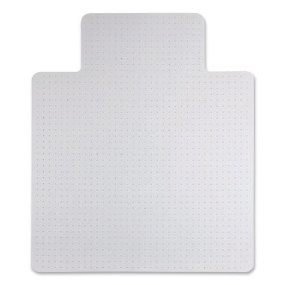 Studded Chair Mat for Flat Pile Carpeted Floors, Rectangular with Wide Lip, Straight Edges, 45" x 53", Clear