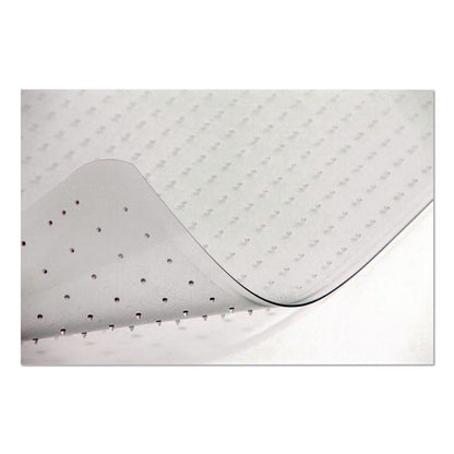 Studded Chair Mat for Flat Pile Carpeted Floors, Rectangular with Wide Lip, Straight Edges, 45" x 53", Clear