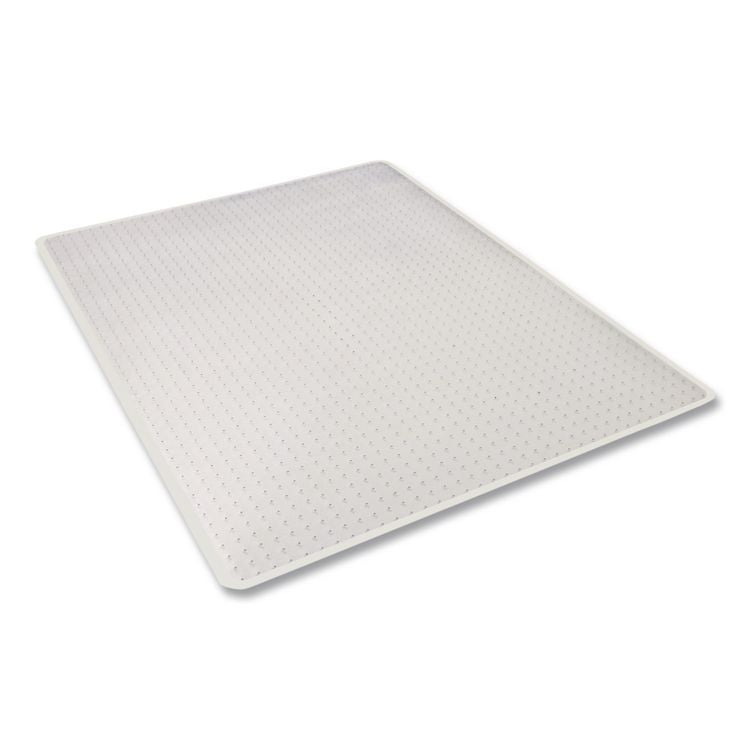 Studded Chair Mat for Flat Pile Carpeted Floors, Rectangular, Straight Edges, 46" x 60", Clear