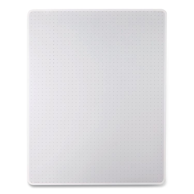 Studded Chair Mat for Flat Pile Carpeted Floors, Rectangular, Straight Edges, 46" x 60", Clear