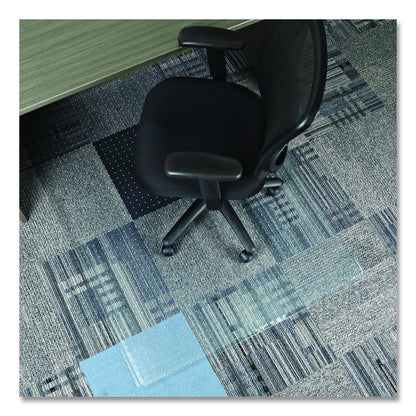 Studded Chair Mat for Flat Pile Carpeted Floors, Rectangular, Straight Edges, 46" x 60", Clear