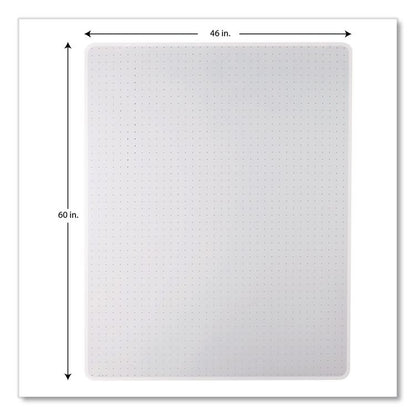 Studded Chair Mat for Flat Pile Carpeted Floors, Rectangular, Straight Edges, 46" x 60", Clear