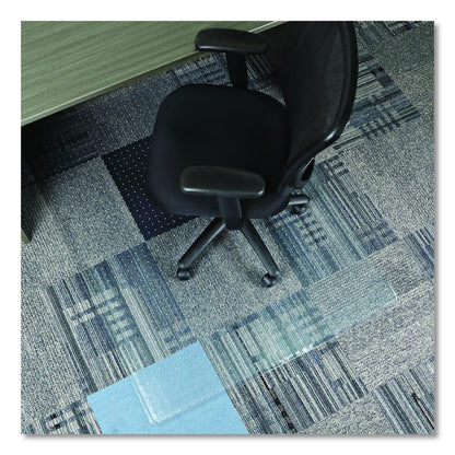 Studded Chair Mat for Flat to Low Pile Carpeted Floors, Rectangular, Beveled Edges, 46" x 60", Clear