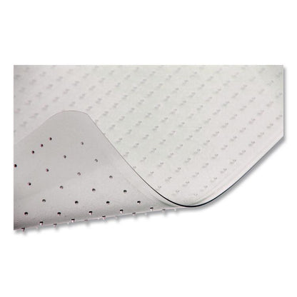 Studded Chair Mat for Flat Pile Carpeted Floors, Rectangular, Straight Edges, 46" x 60", Clear