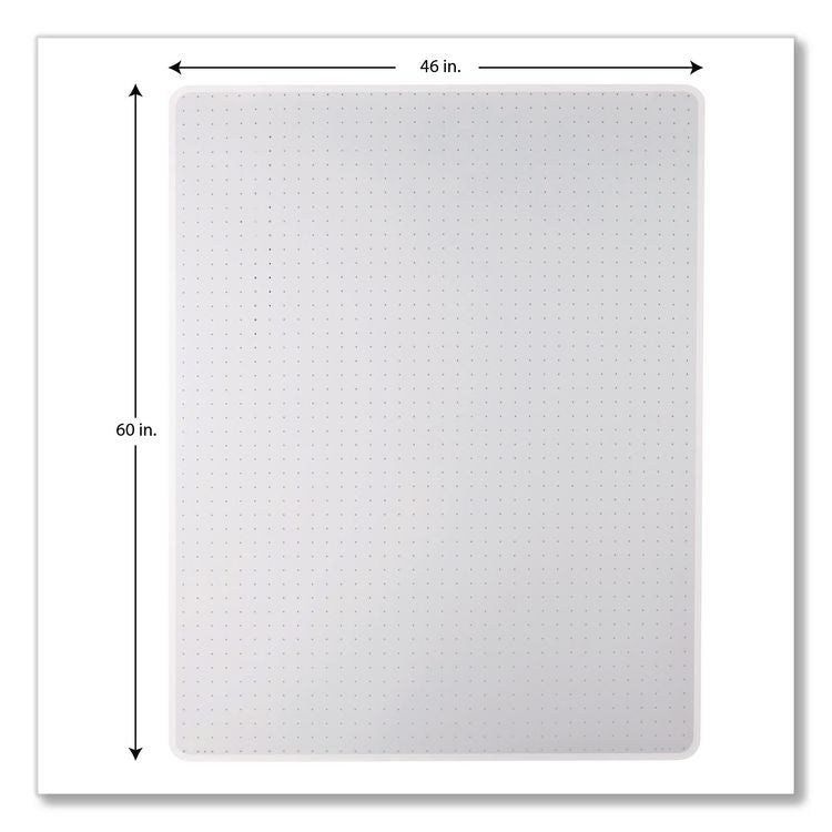 Studded Chair Mat for Flat to Low Pile Carpeted Floors, Rectangular, Beveled Edges, 46" x 60", Clear