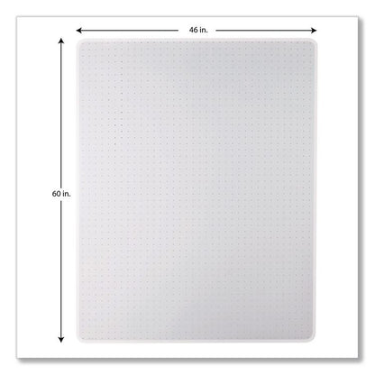 Studded Chair Mat for Flat to Low Pile Carpeted Floors, Rectangular, Beveled Edges, 46" x 60", Clear
