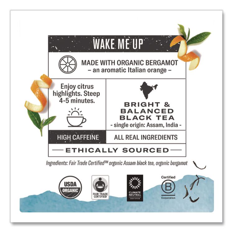 Organic Teas and Teasans, 1.27 oz Filterbag, Aged Earl Grey, 18/Box