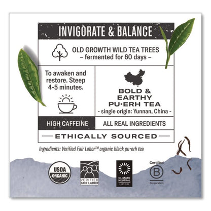 Organic Teas and Teasans, 0.13 oz Filterbag, Emperor's Puerh, 16/Box