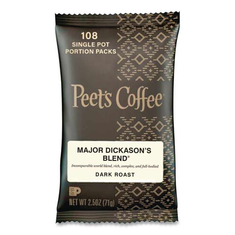 Coffee Portion Packs, Major Dickason's Blend, 2.5 oz Frack Pack, 18/Box