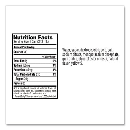 Thirst Quencher Can, Lemon-Lime, 11.6 oz Can, 24/Carton