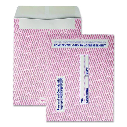 Gray/Red Paper Gummed Flap Personal and Confidential Interoffice Envelope, #97, 10 x 13, Gray/Red, 100/Box