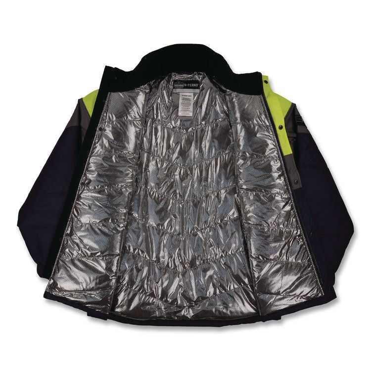 N-Ferno 6464 Insulated Freezer Jacket with AmpliFIRE Heat Reflective Lining, Small, Navy