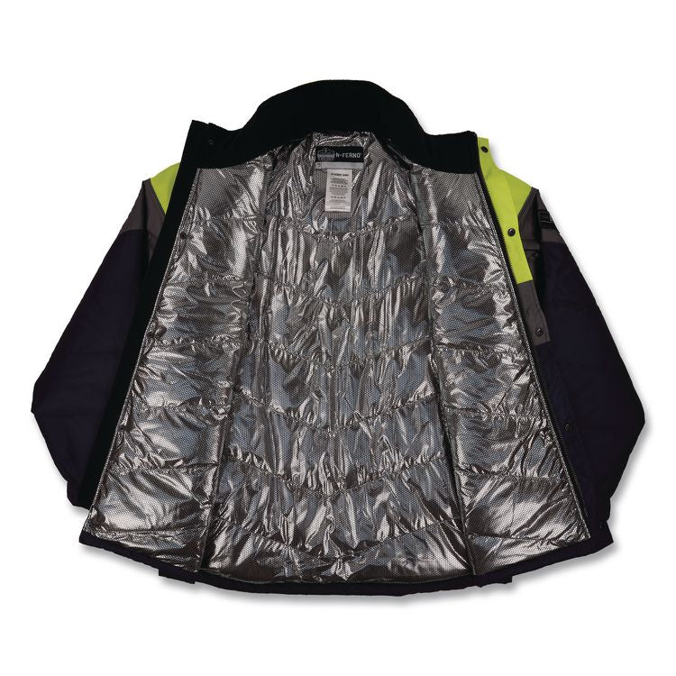 N-Ferno 6464 Insulated Freezer Jacket with AmpliFIRE Heat Reflective Lining, Large, Navy