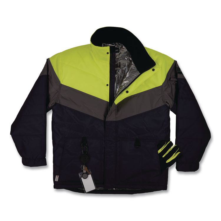 N-Ferno 6464 Insulated Freezer Jacket with AmpliFIRE Heat Reflective Lining, Large, Navy