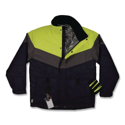 N-Ferno 6464 Insulated Freezer Jacket with AmpliFIRE Heat Reflective Lining, Large, Navy