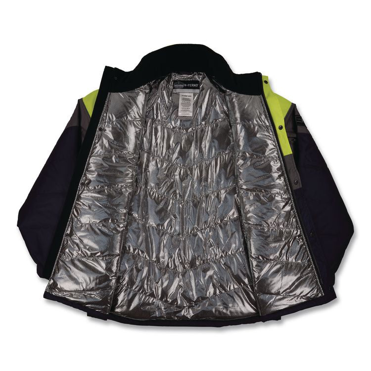N-Ferno 6464 Insulated Freezer Jacket with AmpliFIRE Heat Reflective Lining, 3X-Large, Navy