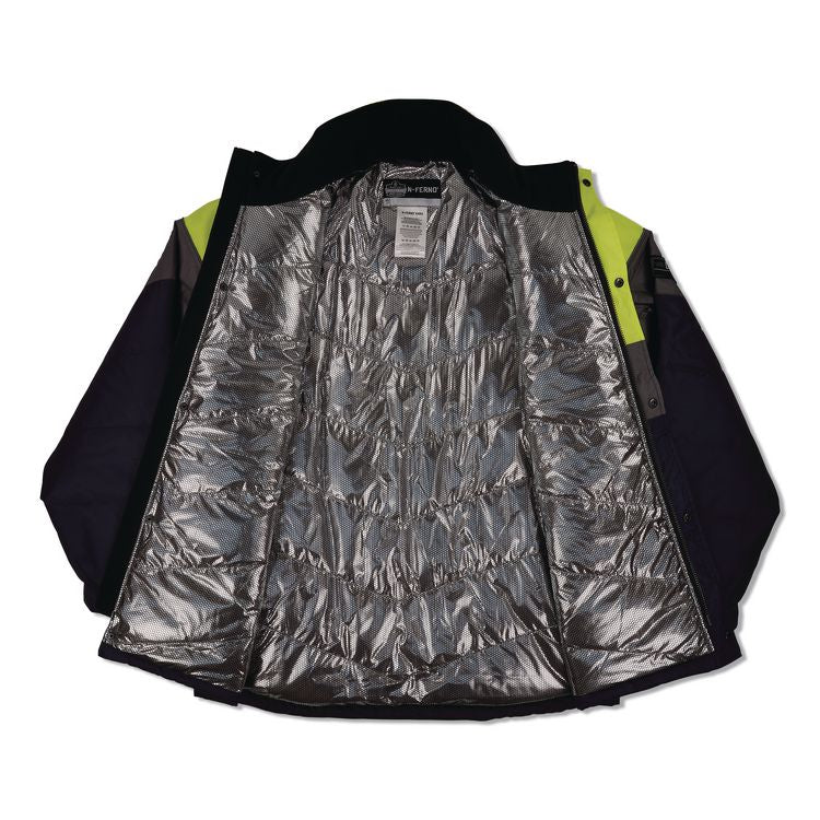 N-Ferno 6464 Insulated Freezer Jacket with AmpliFIRE Heat Reflective Lining, 4X-Large, Navy