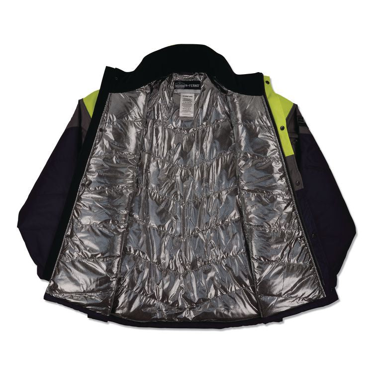 N-Ferno 6464 Insulated Freezer Jacket with AmpliFIRE Heat Reflective Lining, 5X-Large, Navy