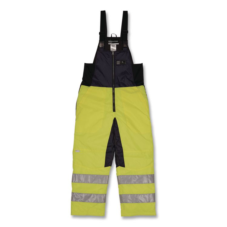 N-Ferno 6479 Hi-Vis Freezer Bib Overalls, X-Small, Lime