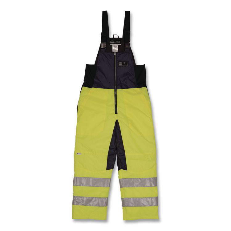 N-Ferno 6479 Hi-Vis Freezer Bib Overalls, Small, Lime