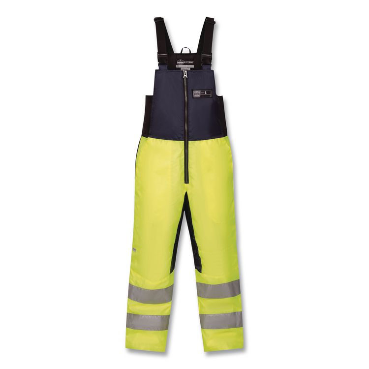 N-Ferno 6479 Hi-Vis Freezer Bib Overalls, Large, Lime