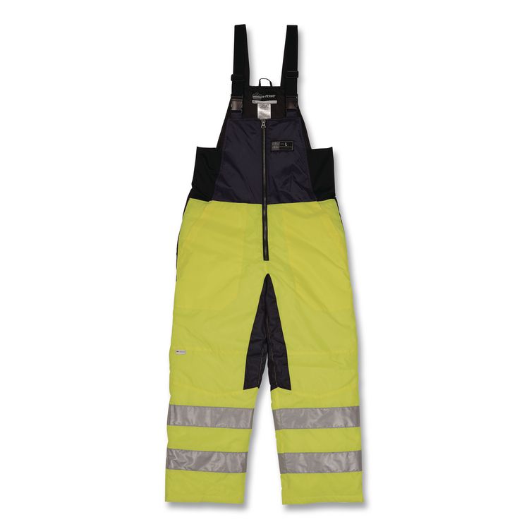 N-Ferno 6479 Hi-Vis Freezer Bib Overalls, 2X-Large, Lime
