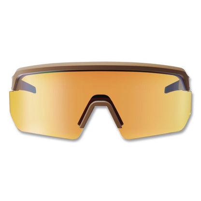 Skullerz AEGIR Color Enhancing Safety Glasses, Matte Desert Half Frame, Mirrored High Contrast Yellow Single Lens