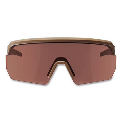 Skullerz AEGIR Color Enhance Anti-Scratch Anti-Fog Safety Glasses, Matte Desert Half Frame, High Contrast Bronze Single Lens