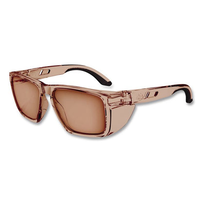 Skullerz SIXTEN Anti-Scratch Enhanced Anti-Fog Safety Glasses with Side Shields, Translucent Tan Full Frame, Tan Dual Lens