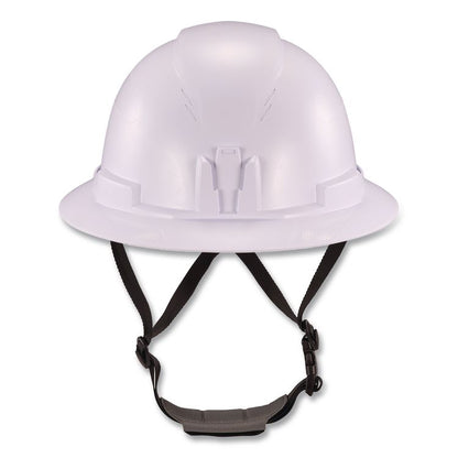 Skullerz 8963 Full Brim Class E Safety Helmet, 6-Point Standard Ratchet Suspension, One Size Fits Most (6.5 to 8), White