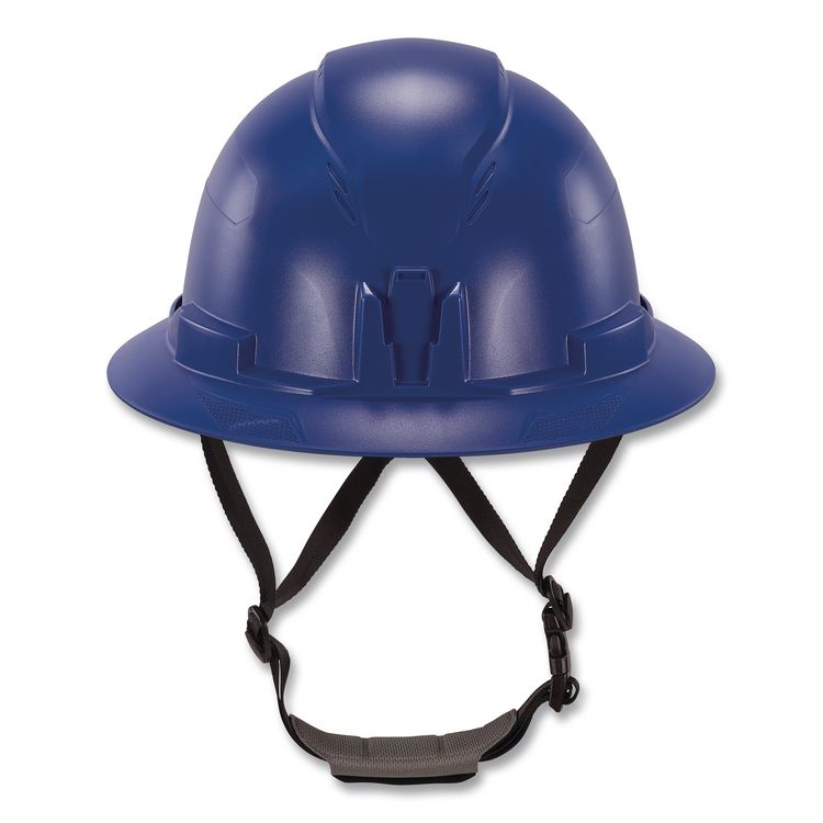 Skullerz 8963 Full Brim Class E Safety Helmet, 6-Point Standard Ratchet Suspension, One Size Fits Most (6.5 to 8), Blue