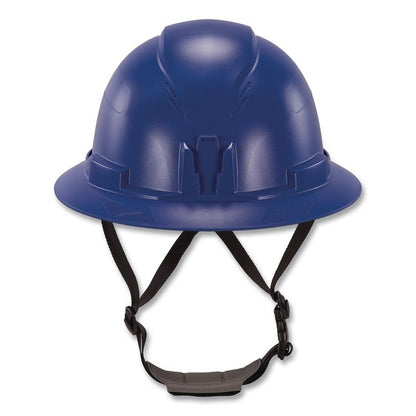 Skullerz 8963 Full Brim Class E Safety Helmet, 6-Point Standard Ratchet Suspension, One Size Fits Most (6.5 to 8), Blue