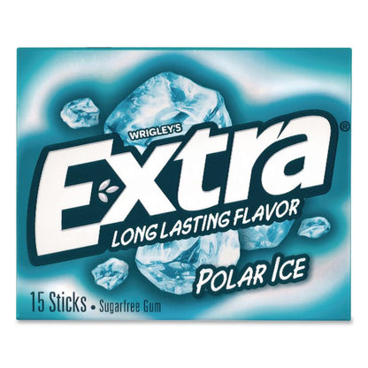 Extra Polar Ice Sugar-Free Gum, Polar Ice, 15 Sticks/Pack, 10 Packs/Carton