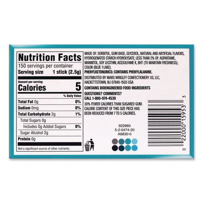 Extra Polar Ice Sugar-Free Gum, Polar Ice, 15 Sticks/Pack, 10 Packs/Carton