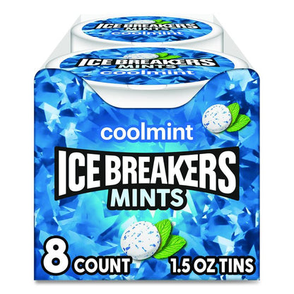 Sugar-Free Cool Mints, Coolmint, 1.5 oz Tin, 8 Tins/Carton