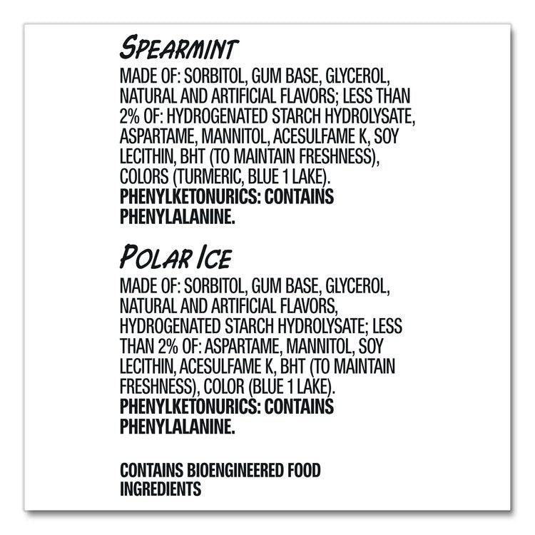 Extra Polar Ice and Spearmint Sugar-Free Gum Variety Pack, Polar Ice/Spearmint, 35 Sticks/Pack, 8 Packs/Carton