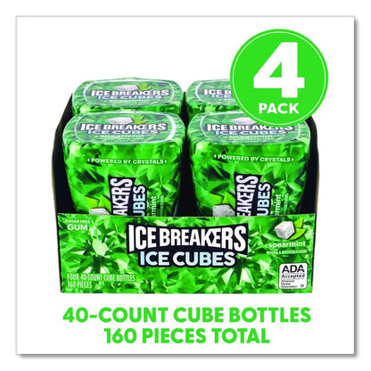 Ice Cubes Spearmint Sugar-Free Gum, Spearmint, 40 Cubes/Bottle, 4 Bottles/Carton
