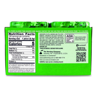 Ice Cubes Spearmint Sugar-Free Gum, Spearmint, 40 Cubes/Bottle, 4 Bottles/Carton