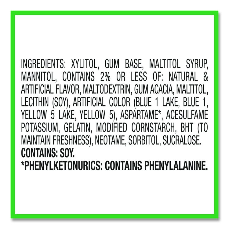 Ice Cubes Spearmint Sugar-Free Gum, Spearmint, 40 Cubes/Bottle, 4 Bottles/Carton
