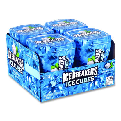 Ice Cubes Peppermint Sugar-Free Gum, Peppermint, 40 Cubes/Bottle, 4 Bottles/Carton