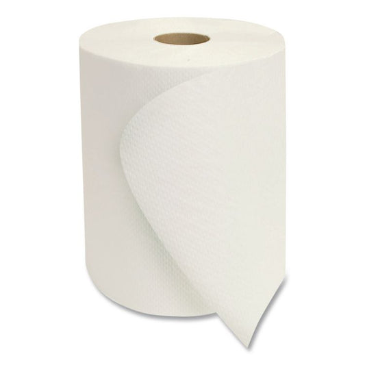 Morsoft Universal Roll Towels, 1-Ply, 8" x 1,000 ft, White, 6 Rolls/Carton