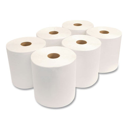 Morsoft Universal Roll Towels, 1-Ply, 8" x 1,000 ft, White, 6 Rolls/Carton