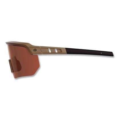 Skullerz AEGIR Color Enhance Anti-Scratch Anti-Fog Safety Glasses, Matte Desert Half Frame, High Contrast Bronze Single Lens