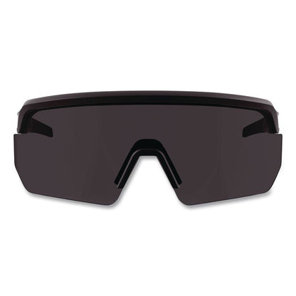 Skullerz AEGIR Color Enhancing Anti-Scratch Anti-Fog Safety Glasses, Matte Black Half Frame, High Contrast Smoke Single Lens