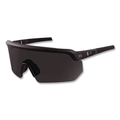 Skullerz AEGIR Color Enhancing Anti-Scratch Anti-Fog Safety Glasses, Matte Black Half Frame, High Contrast Smoke Single Lens