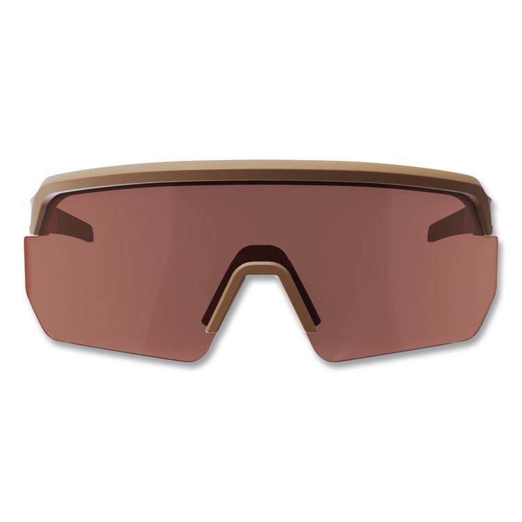 Skullerz AEGIR Color Enhancing Safety Glasses, Matte Desert Half Frame, High Contrast Bronze Shade 3 VLT Single Lens